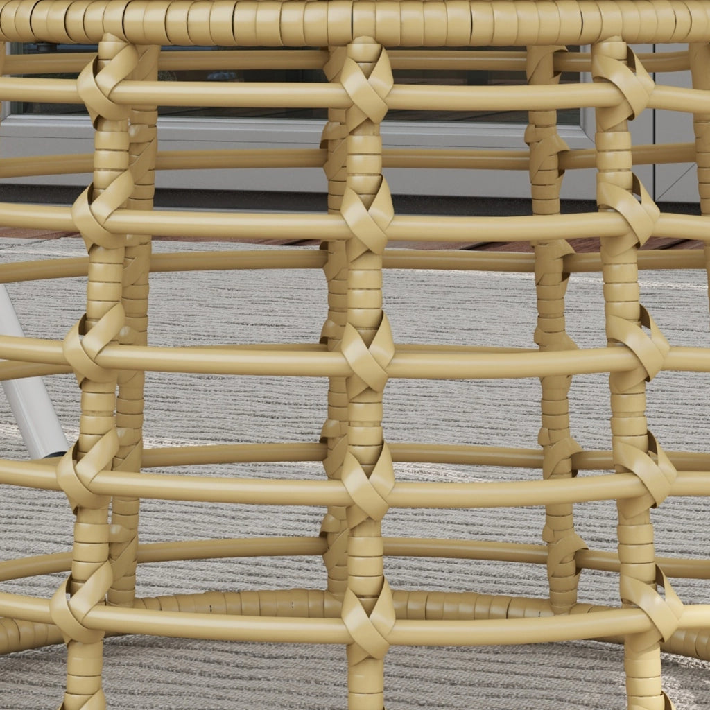 Tavolino da giardino rotondo effetto rattan ¨C Xylo ¨C ?45x50H cm metallo piano composito