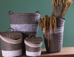 Set 2 Cesti con Manici Apertura Rotonda H 55 cm