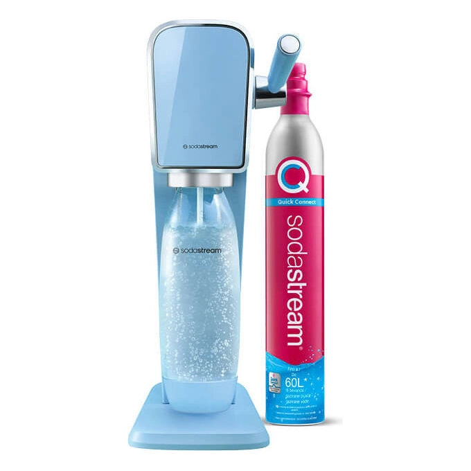 SodaStream Art Blu Acciaio, Gasatore Acqua Frizzante con Leva Ergonomica