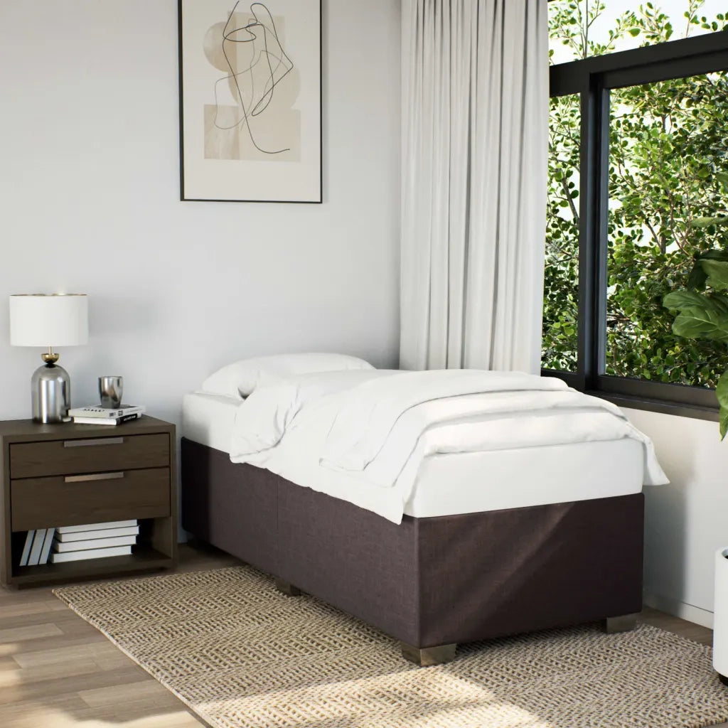 Giroletto senza Materasso-Struttura Letto Marrone Scuro 90x200 cm Tessuto 331278