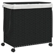 Cesto Portabiancheria con Ruote Nero 60x35x60,5 cm Rattan CFW5846476
