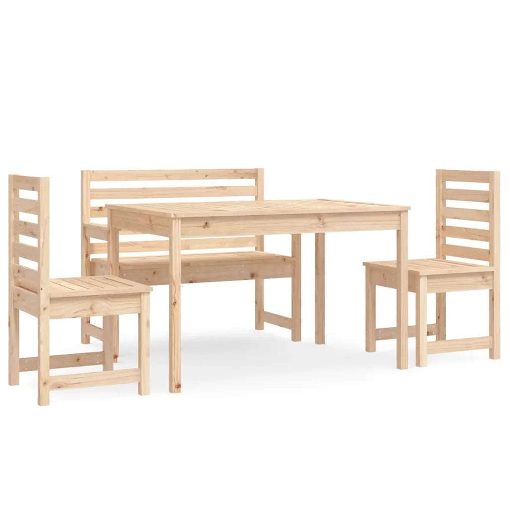 Set da Pranzo per Giardino 4 pz in Legno Massello di Pinocod mxl 76266
