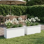 Fioriera da giardino con LED 2 pz Bianco 30 x 100 x 30 cm 8008115