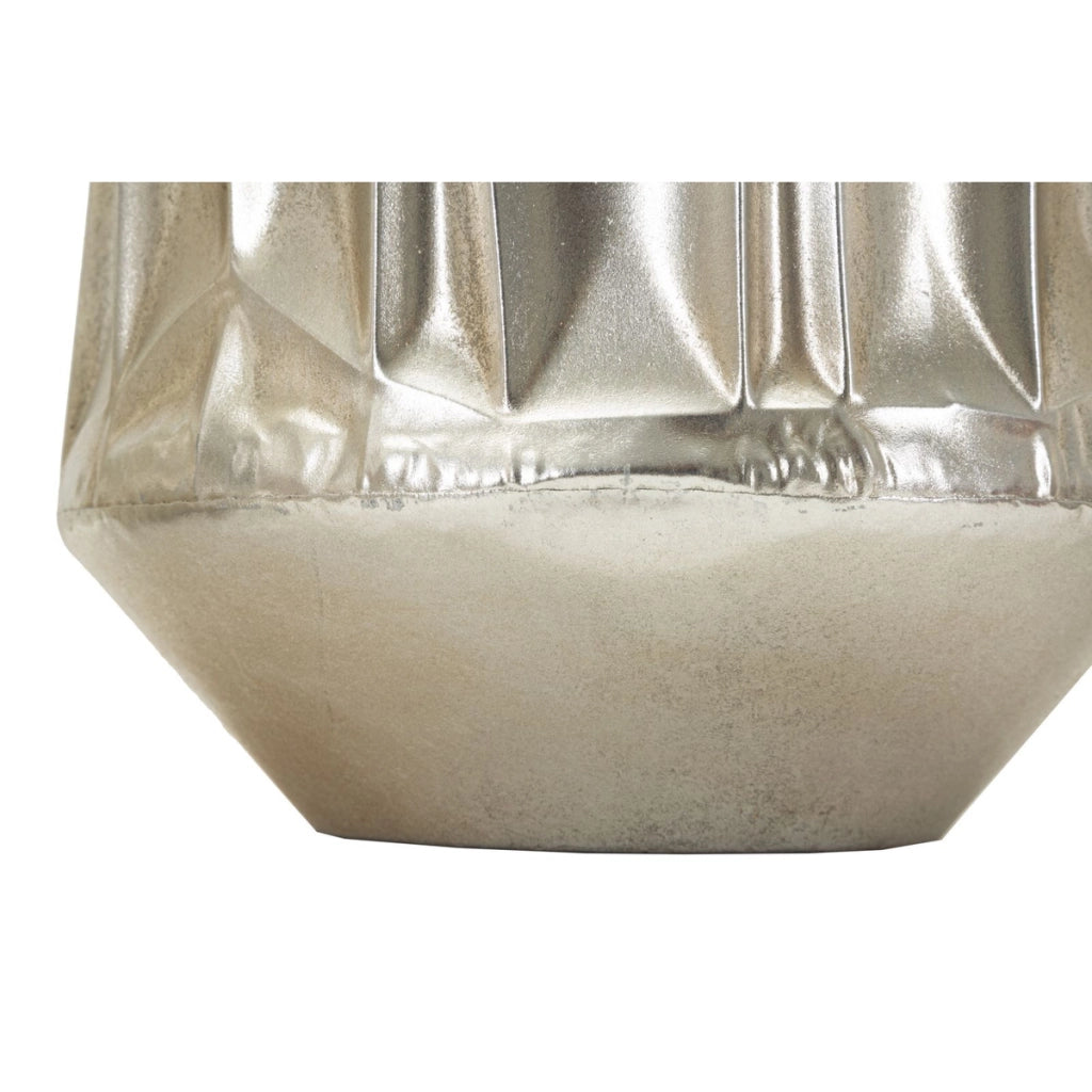 Set di 3 Vasi Decorativi VKH775, Argento, Metallo, 35x35x38,5 cm