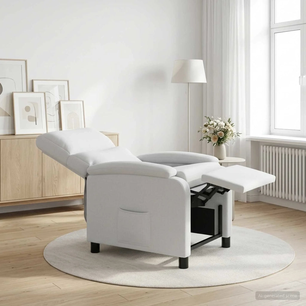 Divano Sedia-Poltrona reclinabile Bianco Tessuto 284550