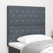 Testiera  con Bottoni di Cristallo Tufted Grigia Scura 90 cm in Velluto