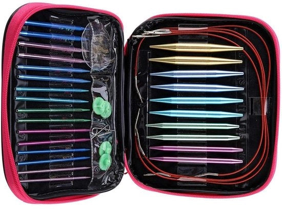 Set di aghi da cucire ergonomici a forma rotonda - 13 paia - alluminio - 2,75 mm a 10 mm