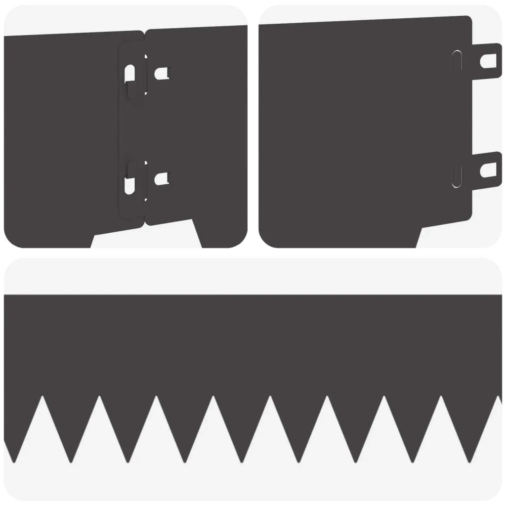 Bordura per Prato 50 pcs 103 x 15 cm metallo Nero 8008241