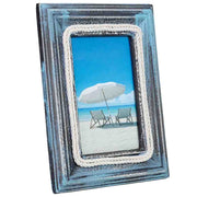 Cornice portafoto in legno blu 13x16, 17x2x22h cm