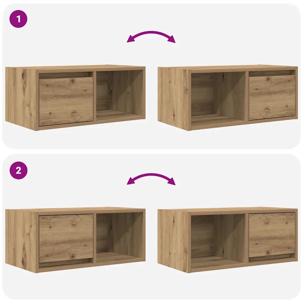 vidaXL Mobili Porta TV 2 pz Rovere Artigianale 60x31x25,5cm Truciolato