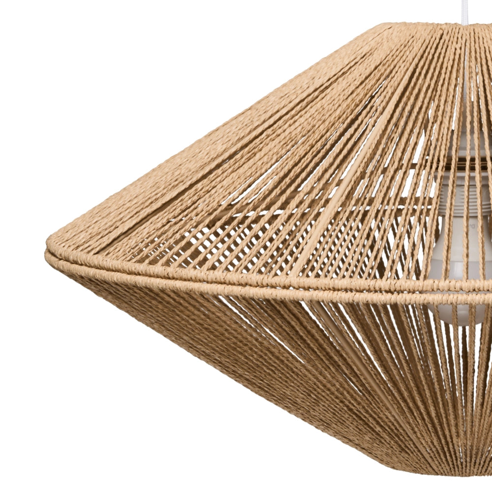 Lampada a sospensione in corda di carta Lampada da soffitto naturale Sala da pranzo Soggiorno Lampada in stile boho con paralume intrecciato