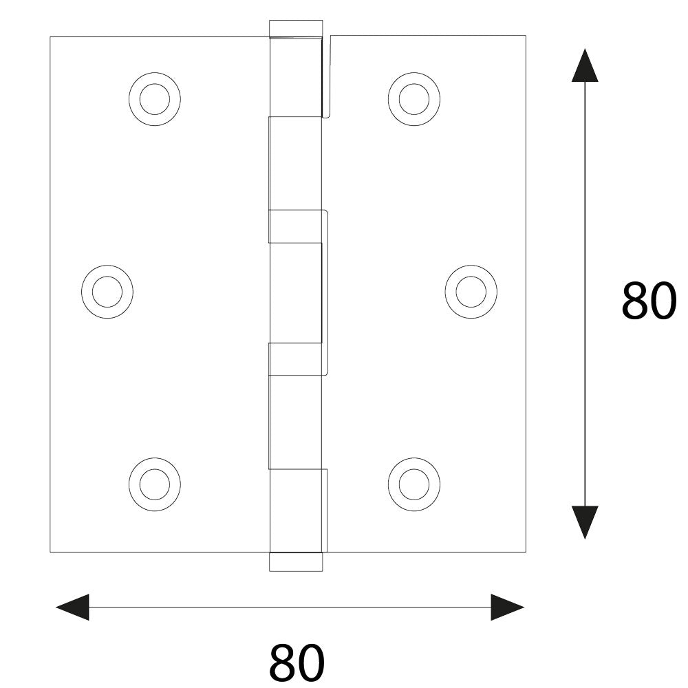 CERNIERA QUADRA IN ACCIAIO ZINCATO mm 80 x 80 - pz. 2  - Blister Koncreto
