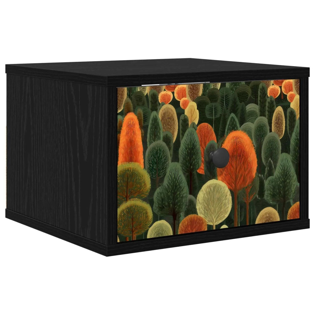 Mobiletto da comodino a parete ZAANDAM Rovere Nero 8007475