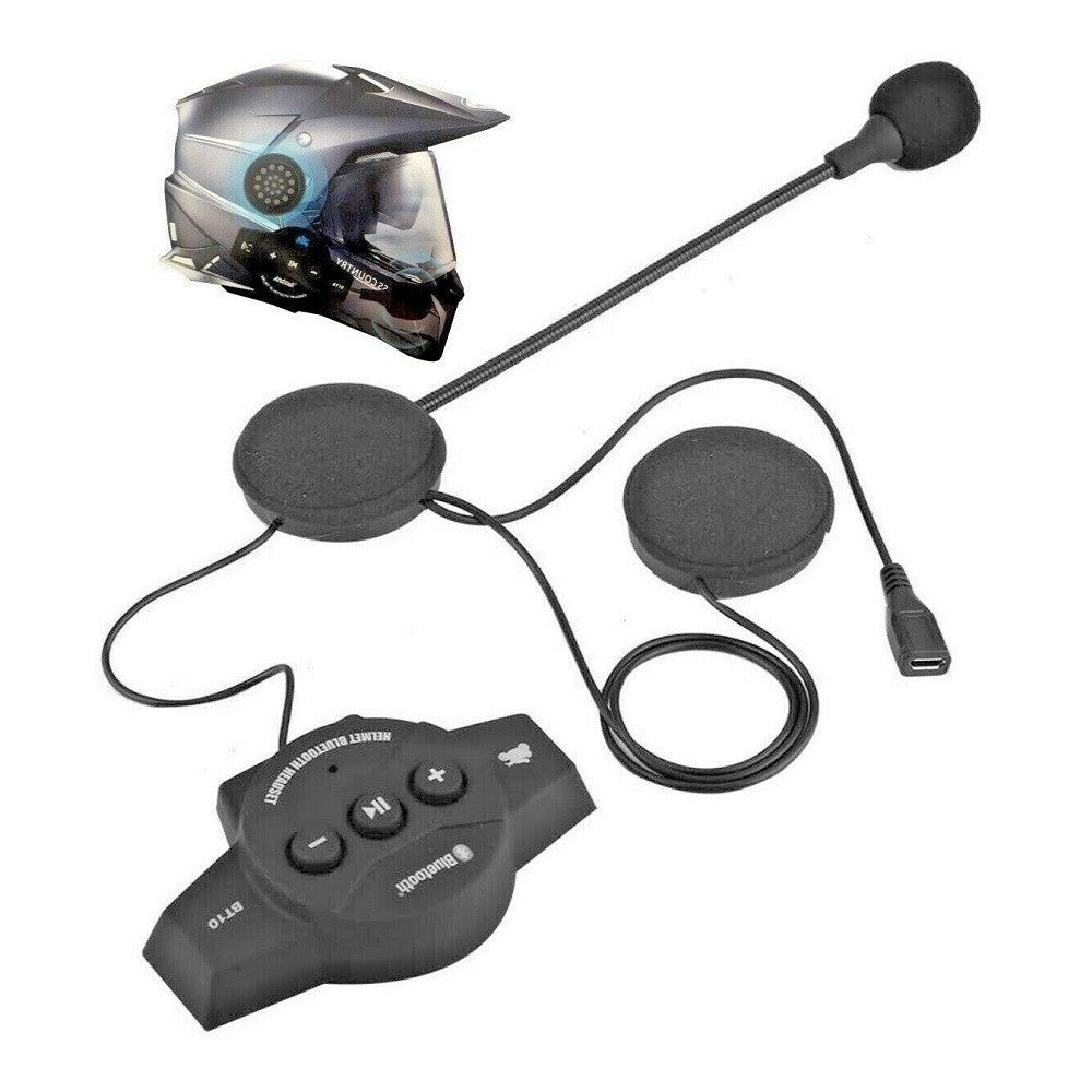 Trade Shop - Cuffie Auricolari Bluetooth Per Interno Casco Da Motocicletta Moto Con Microfono -