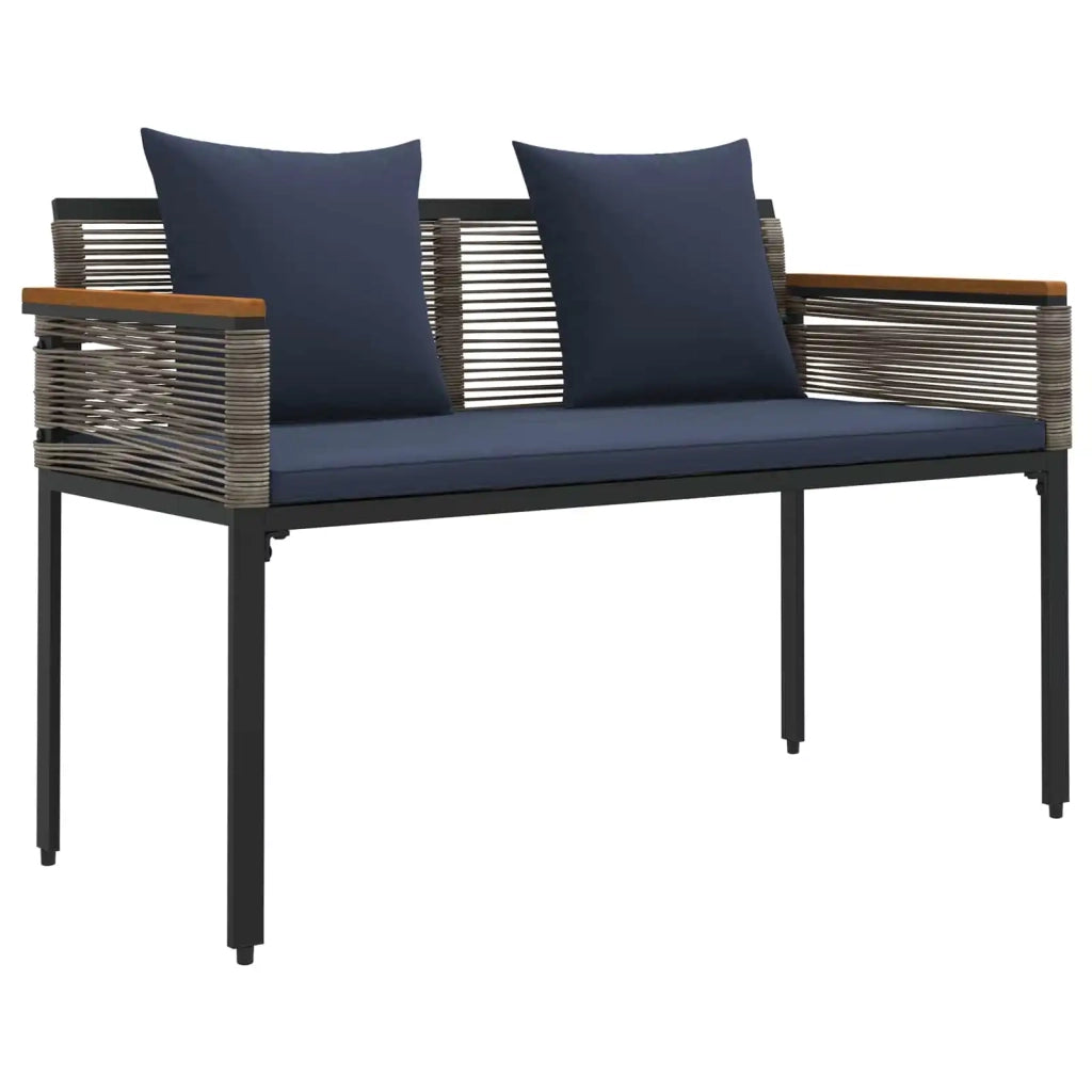 Set di Mobili da Esterno Grigio e Blu Navy polyrattan