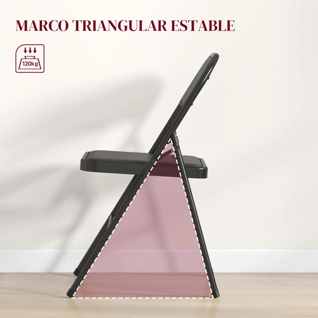 Sedia da Ufficio Abatibile ¨C Zephmum ¨C Struttura in Acciaio 45x46x78 cm Nero