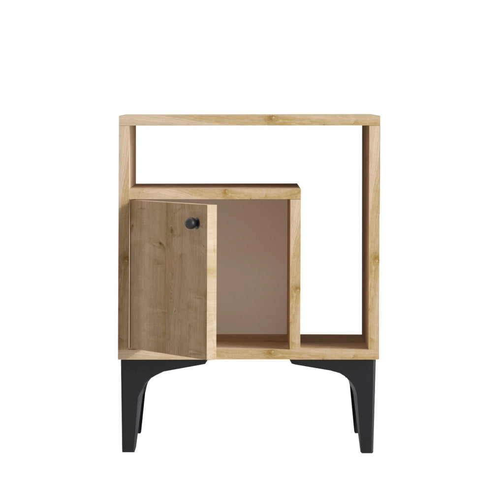 Comodino in legno "Nuno" - 40 x 35 x 55 cm - Beige