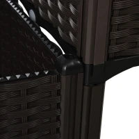 Set 4 Pezzi Fioriere da Esterno Autoirriganti Rialzate Letto da Giardino Rialzato per Fiori Effetto Rattan in PP, Marrone