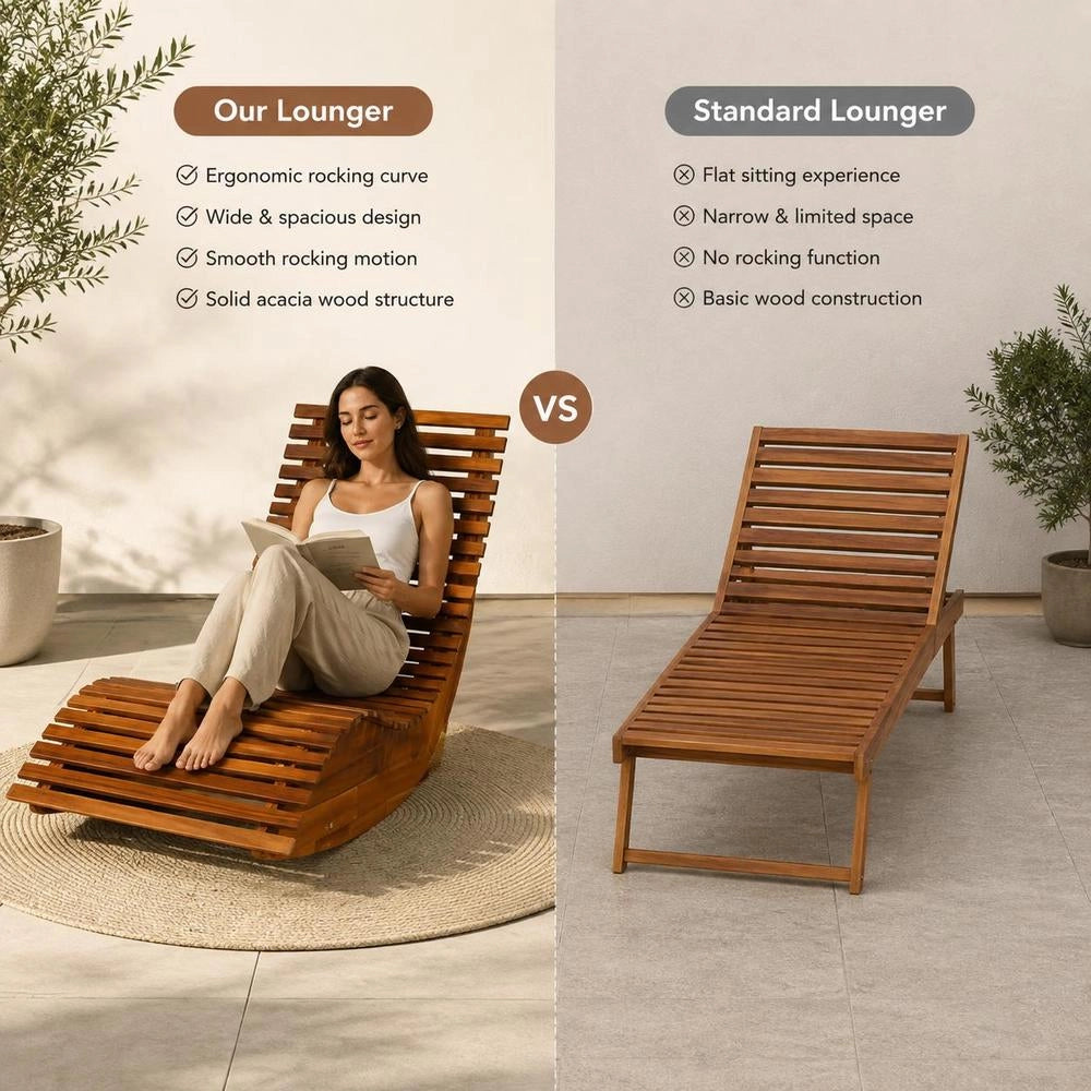 Rocking Lounger Acacia Wood