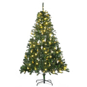 Albero di Natale Artificiale con Luci e Decorazioni ¨C zephmum ¨C Verde ?112x180 cm