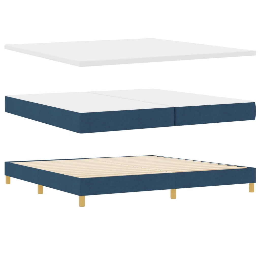 Letto a molle con materasso Blu 200 x 200 cm Tessuto 3340303