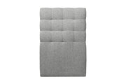 Testiera in tessuto bouclé grigio imbottita L90 cm