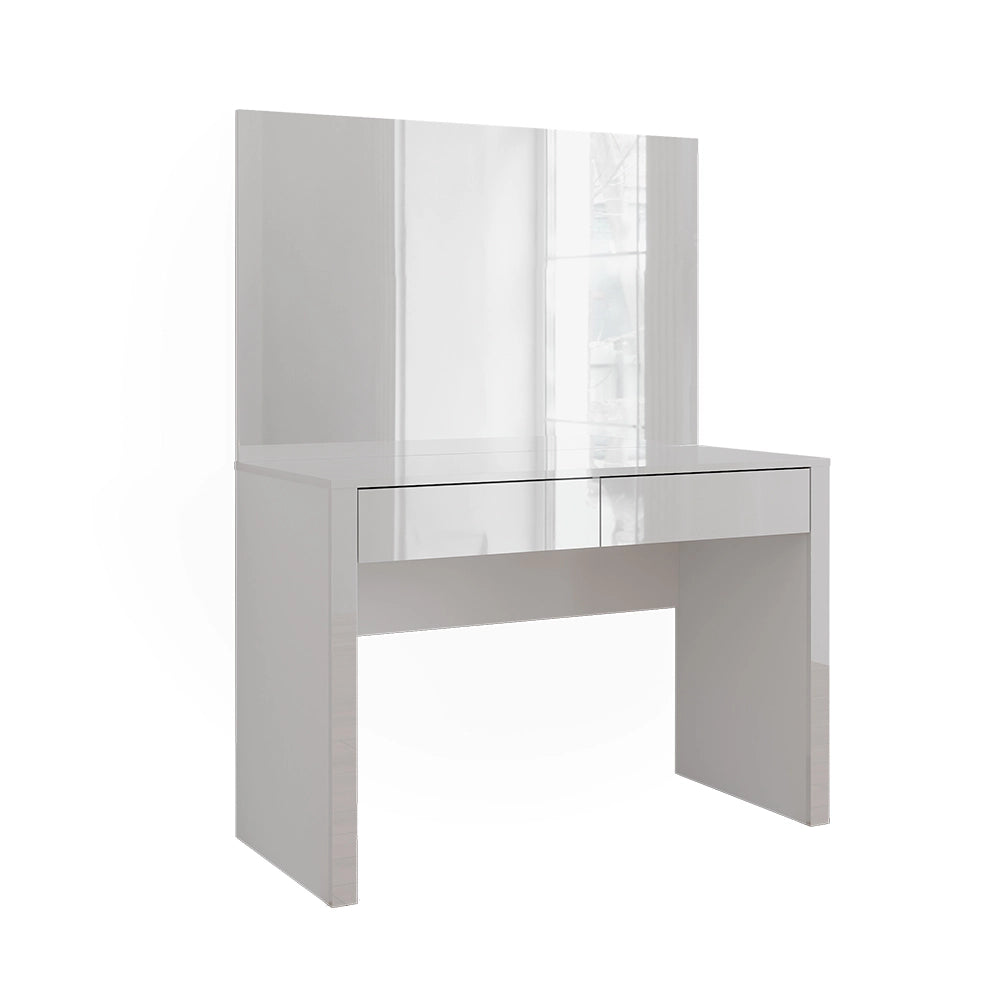 Vicco Tavolo da toilette Bianco lucido/bianco 110 cm con specchio