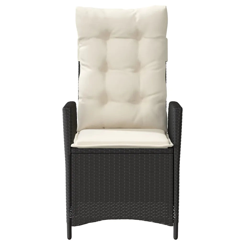 Set da Bistrò 3 pz con Cuscini Nero in Polyrattan