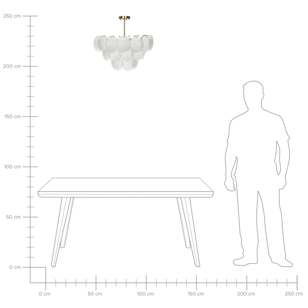 Lampadario in ottone, metallo e vetro ⌀ 60 cm Lampada a sospensione stile glamour