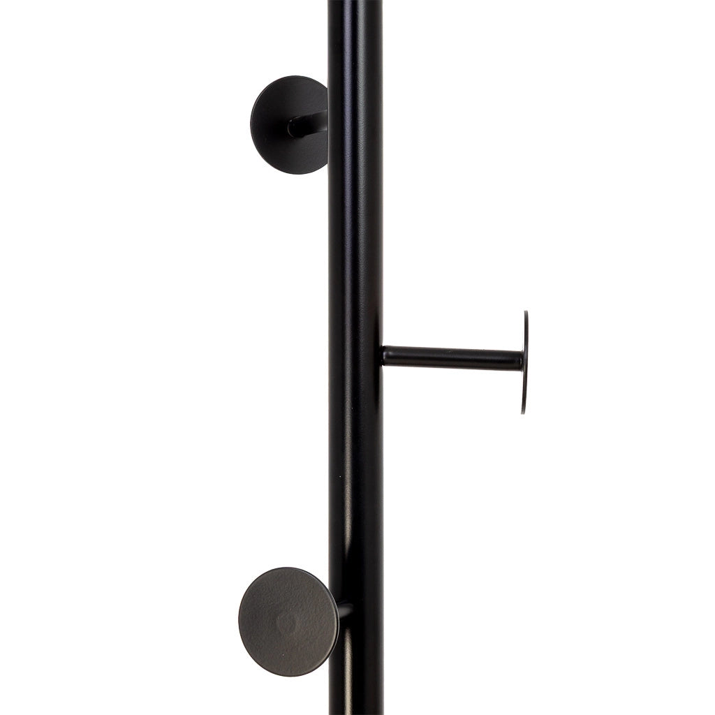 Perchero de metal negro con 5 ganchos D36x178h cm