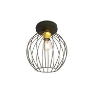 Lampada a soffitto Nest in acciaio nero e oro