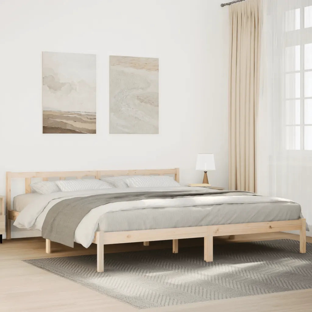 Letto Extra Lungo senza Materasso-Struttura Letto 200x210 cm in Legno di Pino 482675