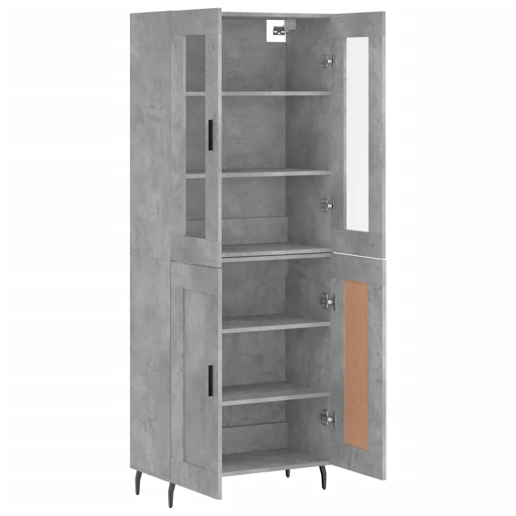 Buffet credenza cassettiera armadio mobile contenitore organizer cucina soggiorno salotto alto 69,5 x 34 x 180 cm legno ingegnerizzato grigio 02_0034640