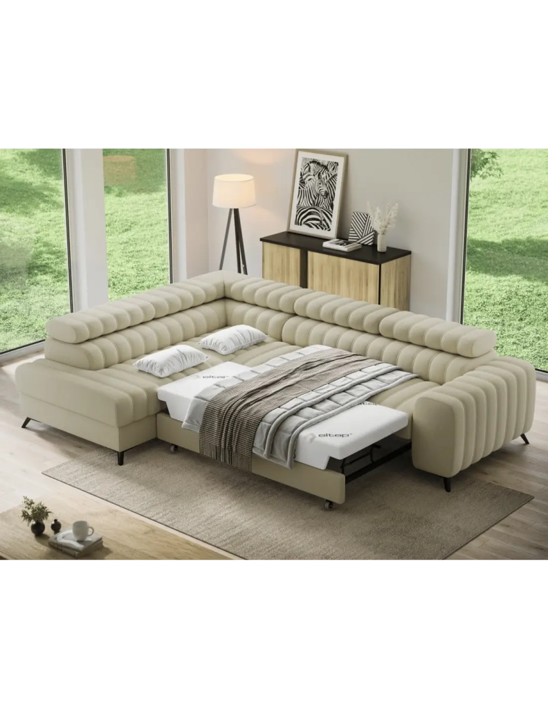 Divano ad angolo collezione KANEDOJO color crema