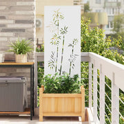 vidaXL Schermo per privacy in giardino Floreale Bianco 50 x 140 cm