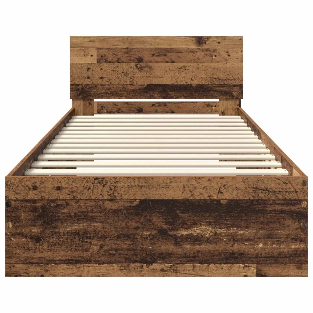 Letto con LED Legno antico 80 x 200 cm Legno ingegnerizzato 8008994