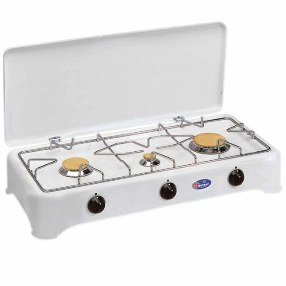 CUCININO Fornello a gas 3 fuochi Spartifiamma griglia filo 71x32x14,5 PARKER GPL - PARKER
