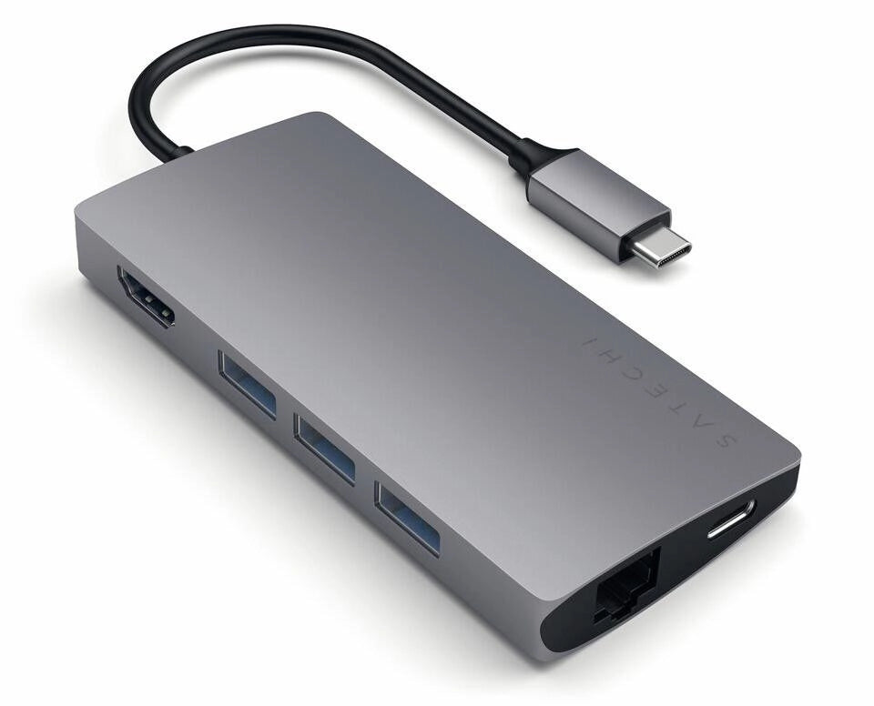 Hub dock type c multiport 4k spg v2 gigabit-sd-microsd-3usb-usbc satech - ST-TCMA2M
