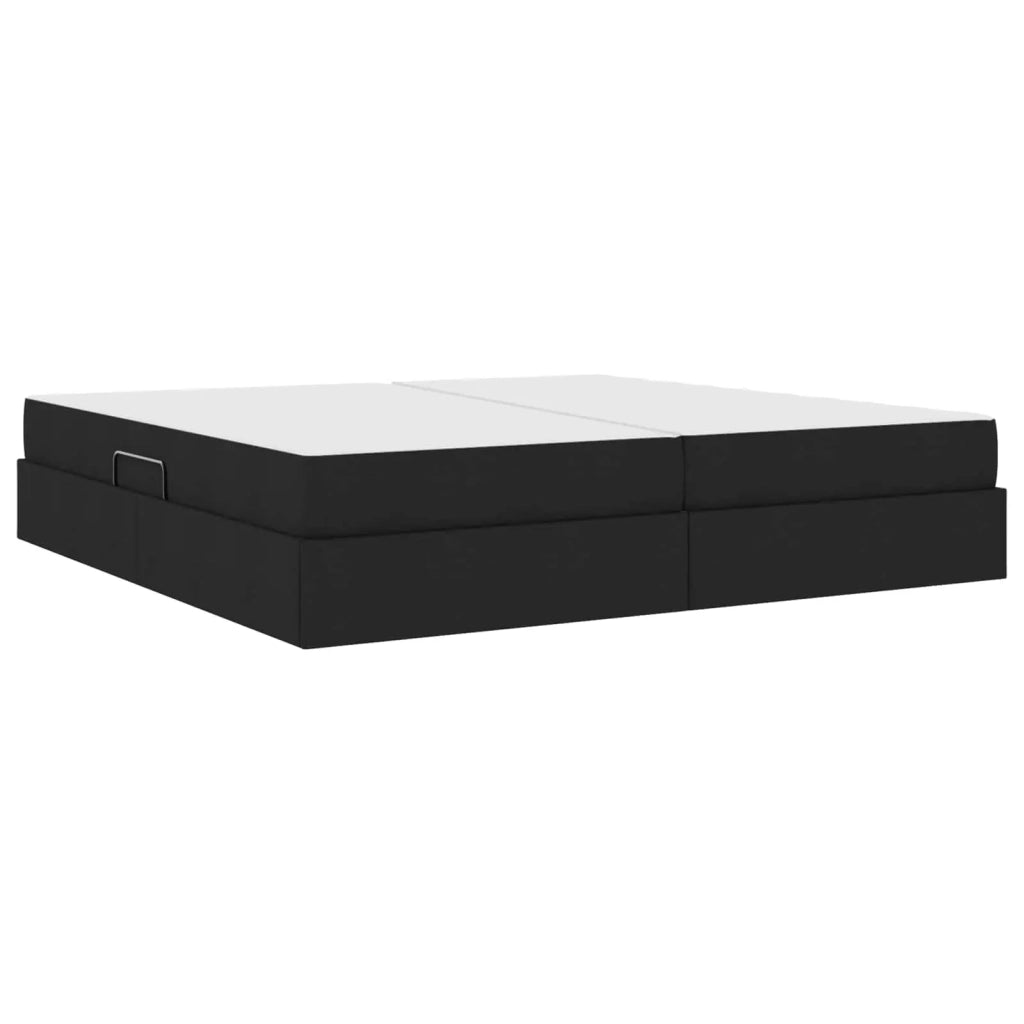 Letto con contenitore e materasso Nero 200 x 200 cm Poliestere 3399684