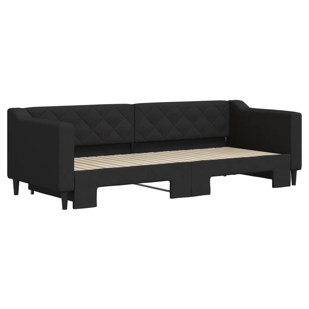 Divano Letto con Letto Estraibile-Sofa Letto-Daybed Nero 80x200 Tessuto 236556