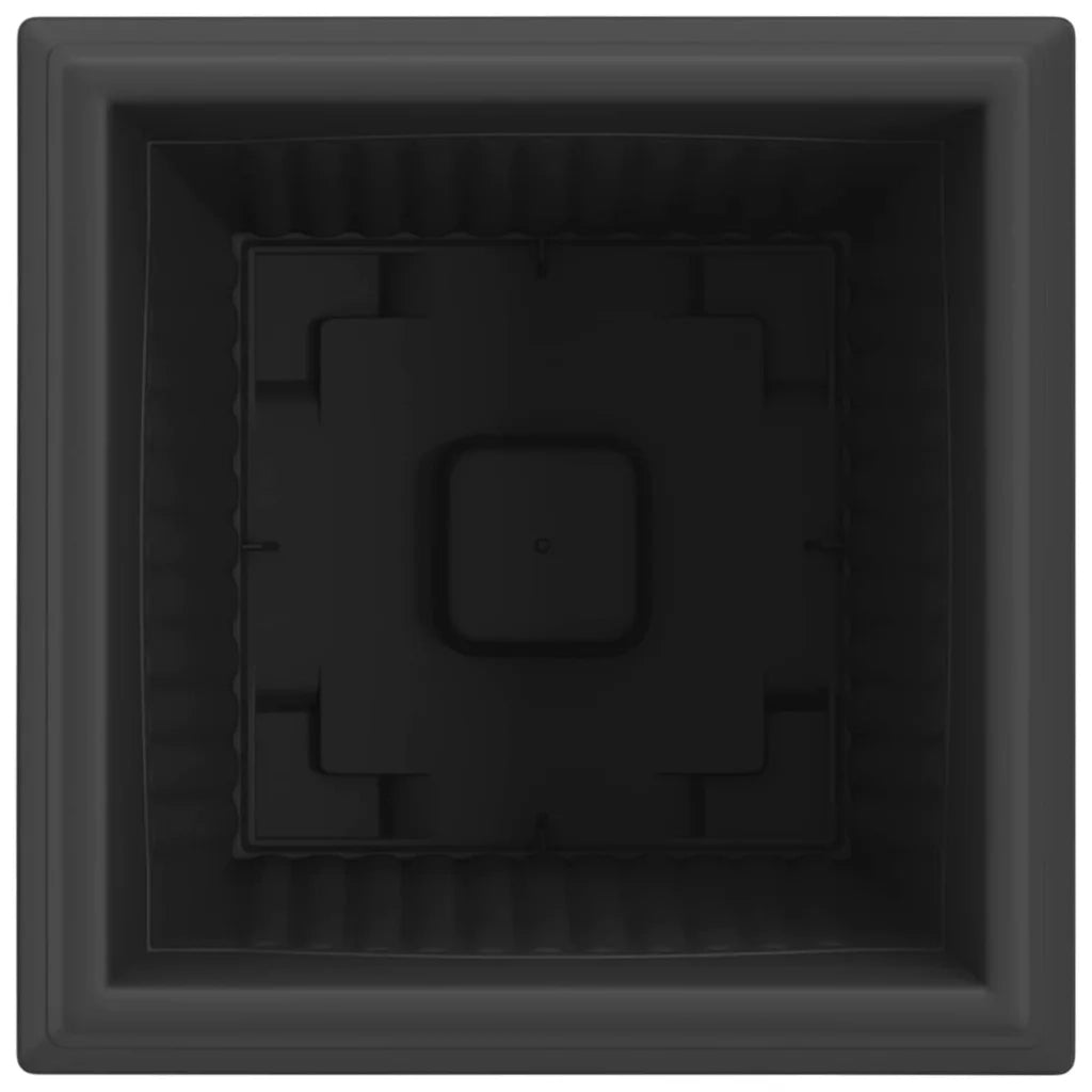 Vaso quadrato per fiori 24 pcs Nero 38 x 38 x 30 cm Plastica