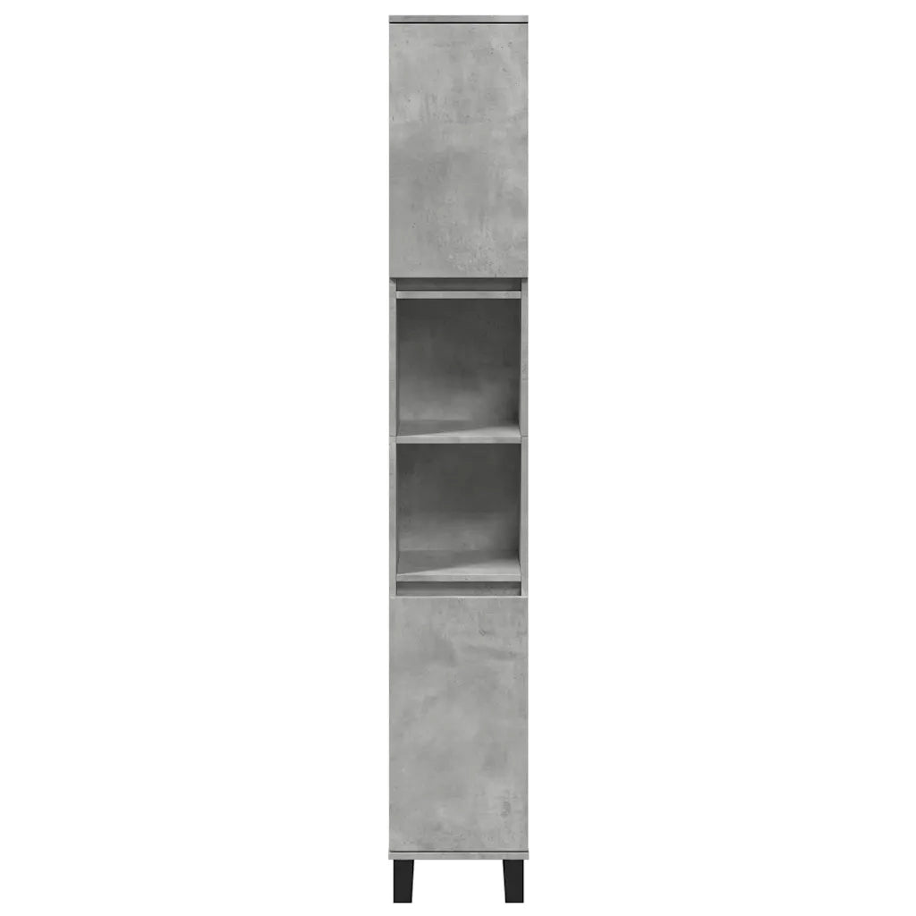 Armadietto Bagno Grigio Cemento 30x30x190 cm Legno Multistrato 857201