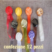Trade Shop - Set 12 Calamite Legatenda Ferma Tende Colorate Tonde Diametro 4cm -