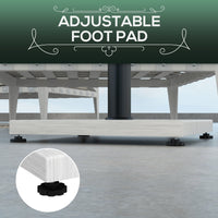 Base per Ombrellone da 25kg in Metallo e Cemento con Effetto Legno 45x45x33.5cm Bianco