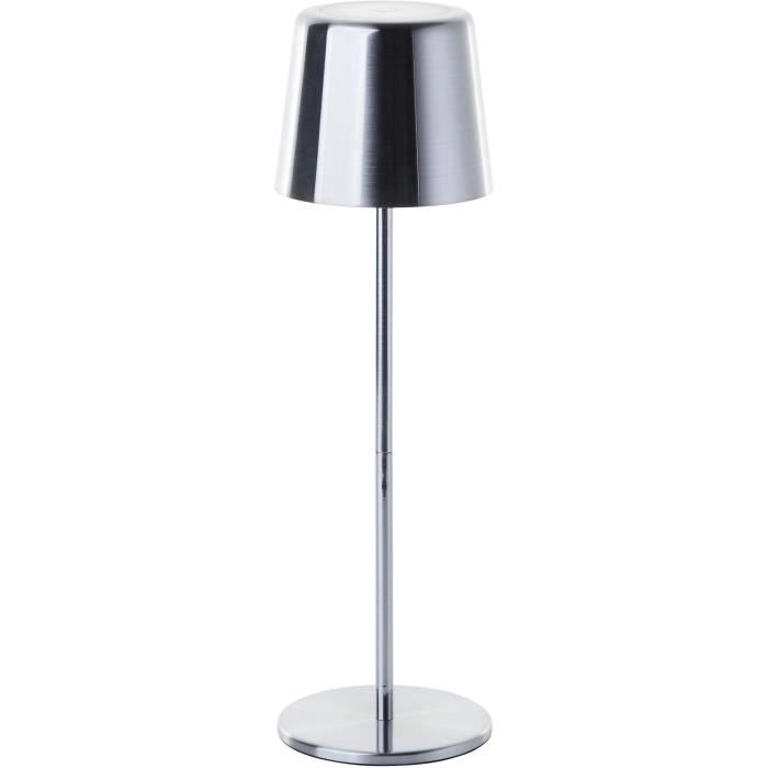 Lampada da tavolo da esterno - BRILLIANT - XAANA - Ricaricabile - Cromo - LED - 2W - 160lm - CCT - DIM - USB - IP44