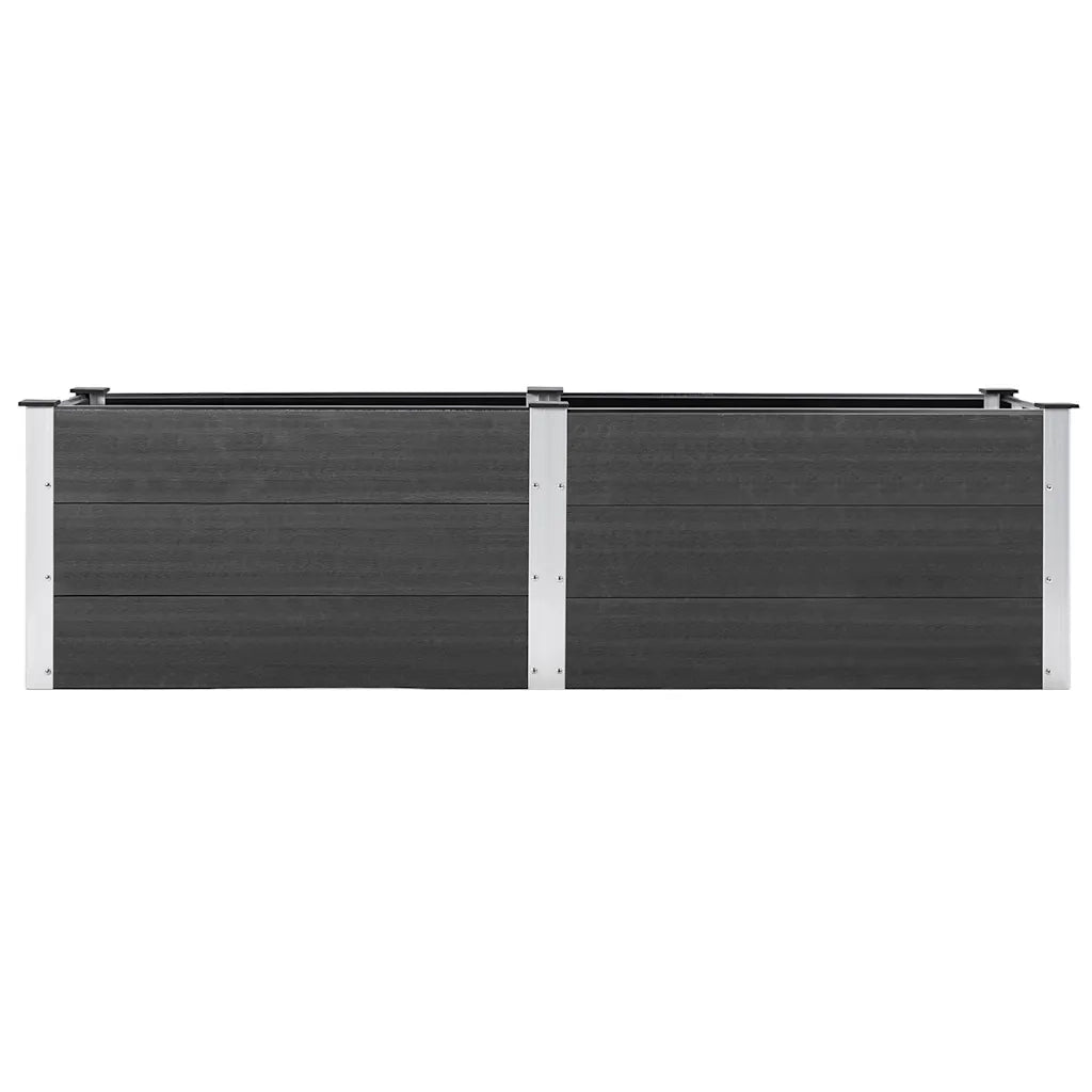 Fioriera | Cassetta per fiori | Vaso Rialzata da Giardino 200x50x54 cm in WPC Grigio