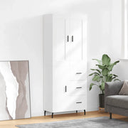 Credenza-Buffet-Armadio da cucina Bianca 69,5x34x180 cm in Legno Multistrato 804378