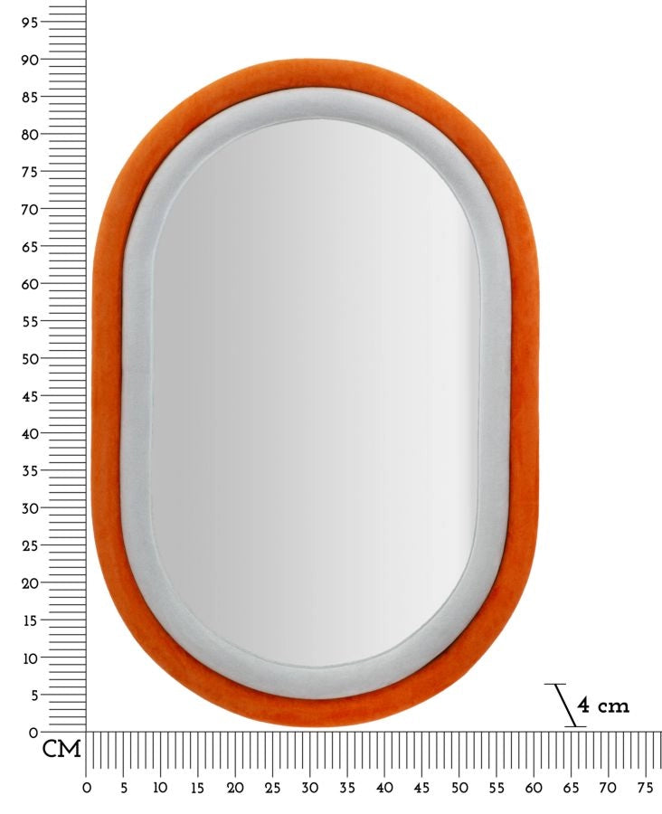 Specchio da muro velluto grigio arancio 60x4x90cm ANTONY