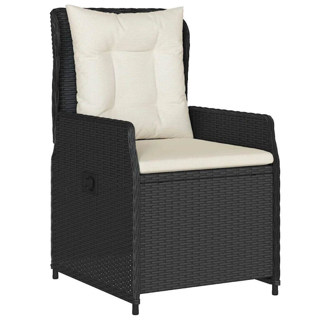 Set da Pranzo per Giardino 3 pcs Nero polyrattan 3380939