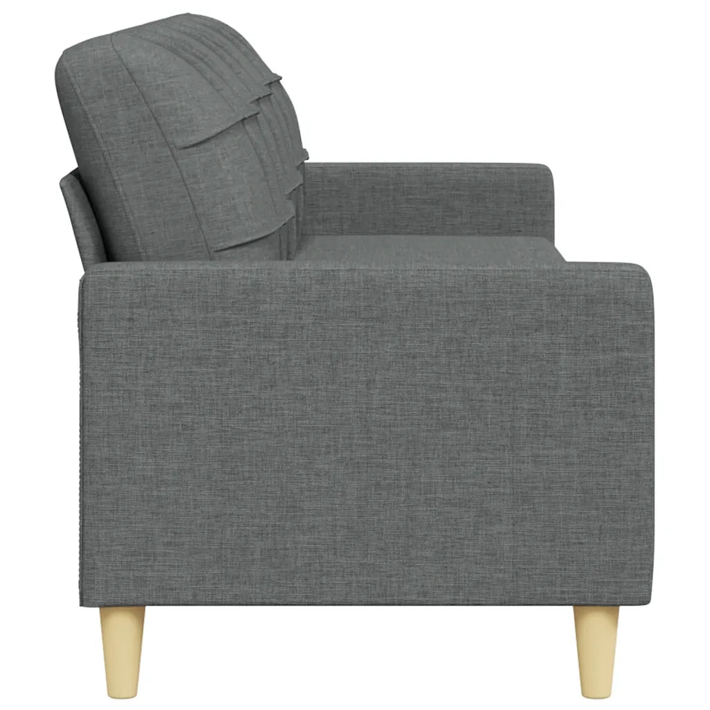 vidaXL Divano a 3 Posti Grigio Scuro 210 cm in Tessuto
